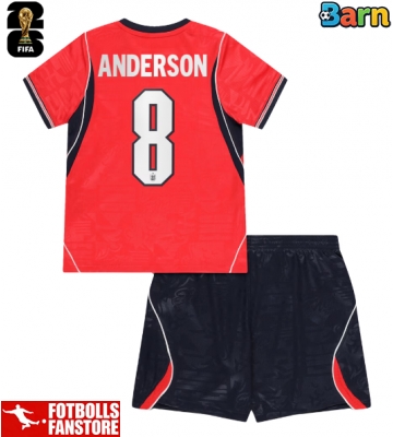 England Elliot Anderson #8 Bortatröja Barn VM 2026 Kortärmad (+ Korta byxor)